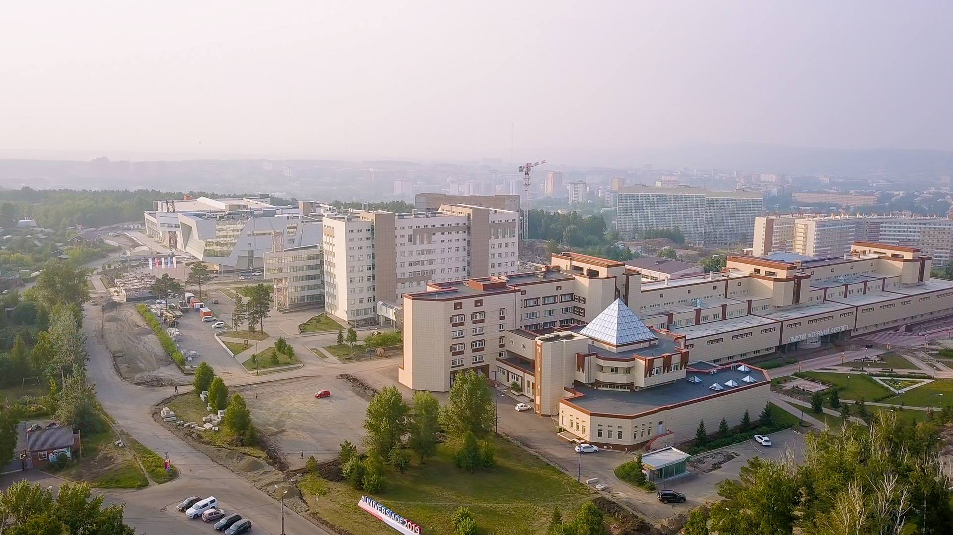 Hospital campus aerial view